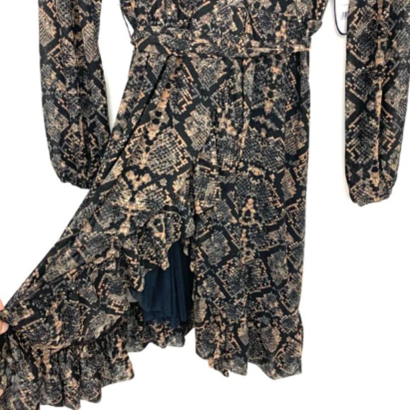 Scoop Printed Mesh Wrap Dress - XS - Picture 4 of 4